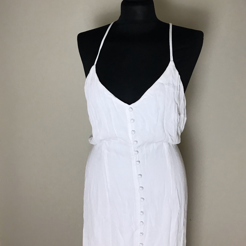 Abercrombie & Fitch White Strappy Maxi Dress NWT